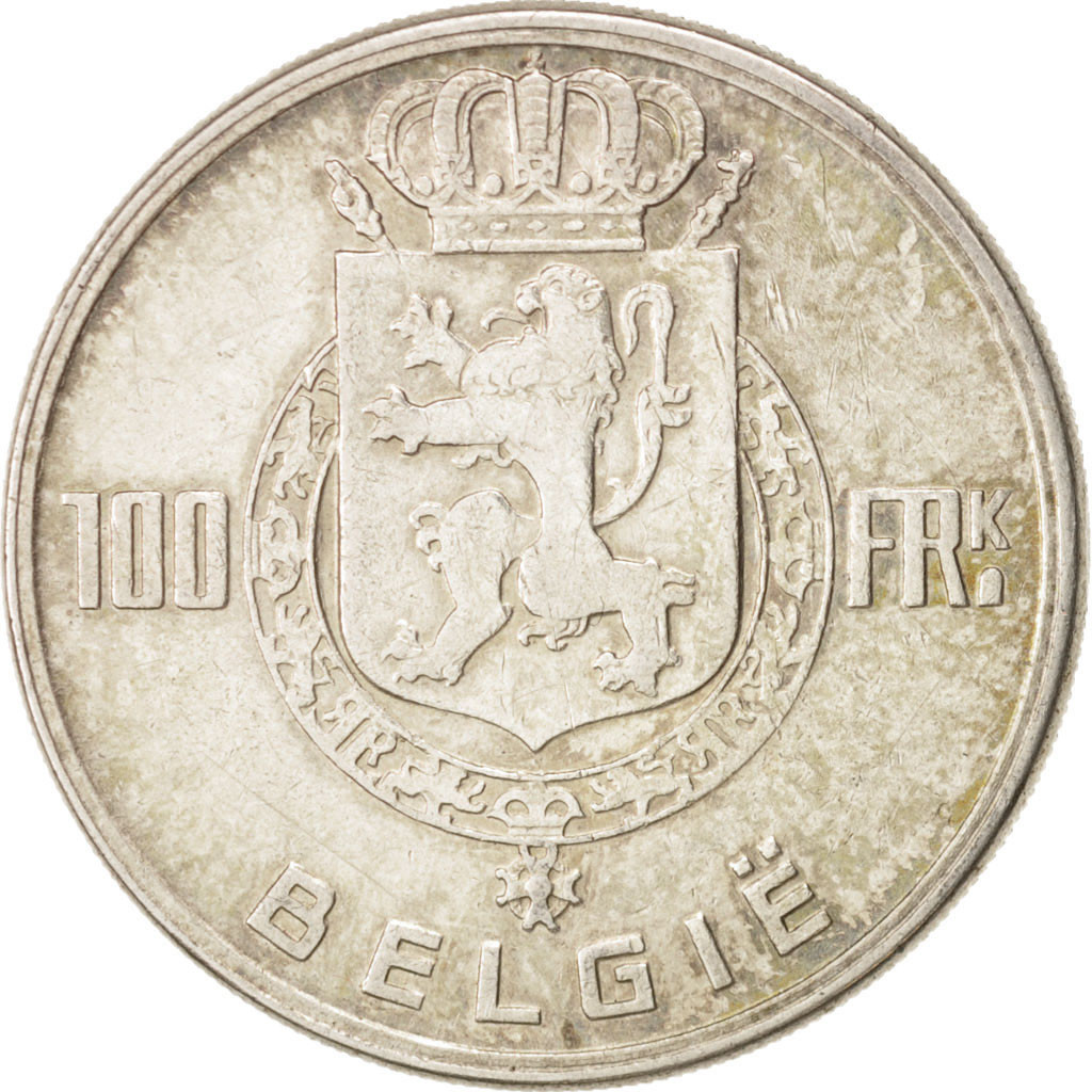 18822 Belgium 100 Francs 100 Frank 1951 Ef40 45 Silver Km139