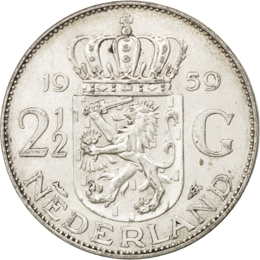 36730 Pays Bas Juliana 2 1 2 Gulden 1959 KM 185 SUP 2 1 2