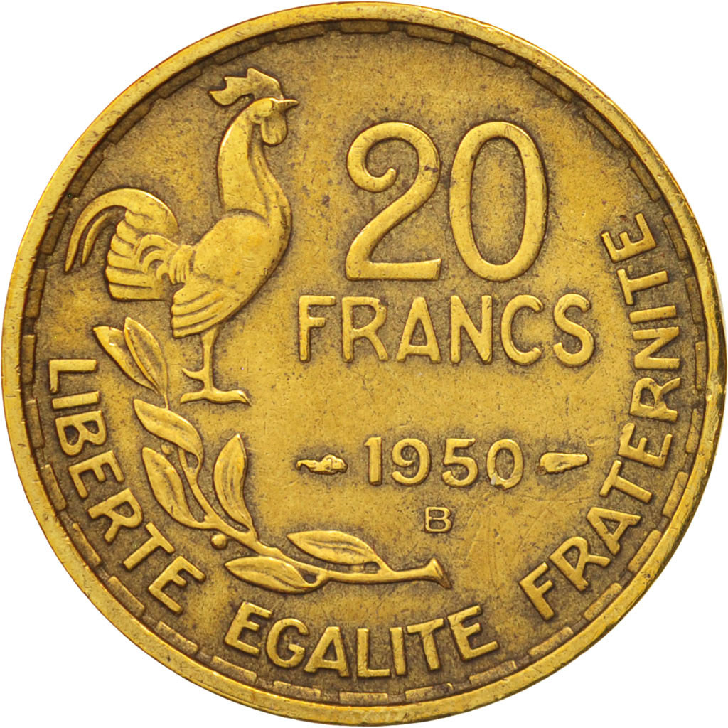 #408204 France, Guiraud, 20 Francs, 1950, Beaumont - Le Roger, TTB ...