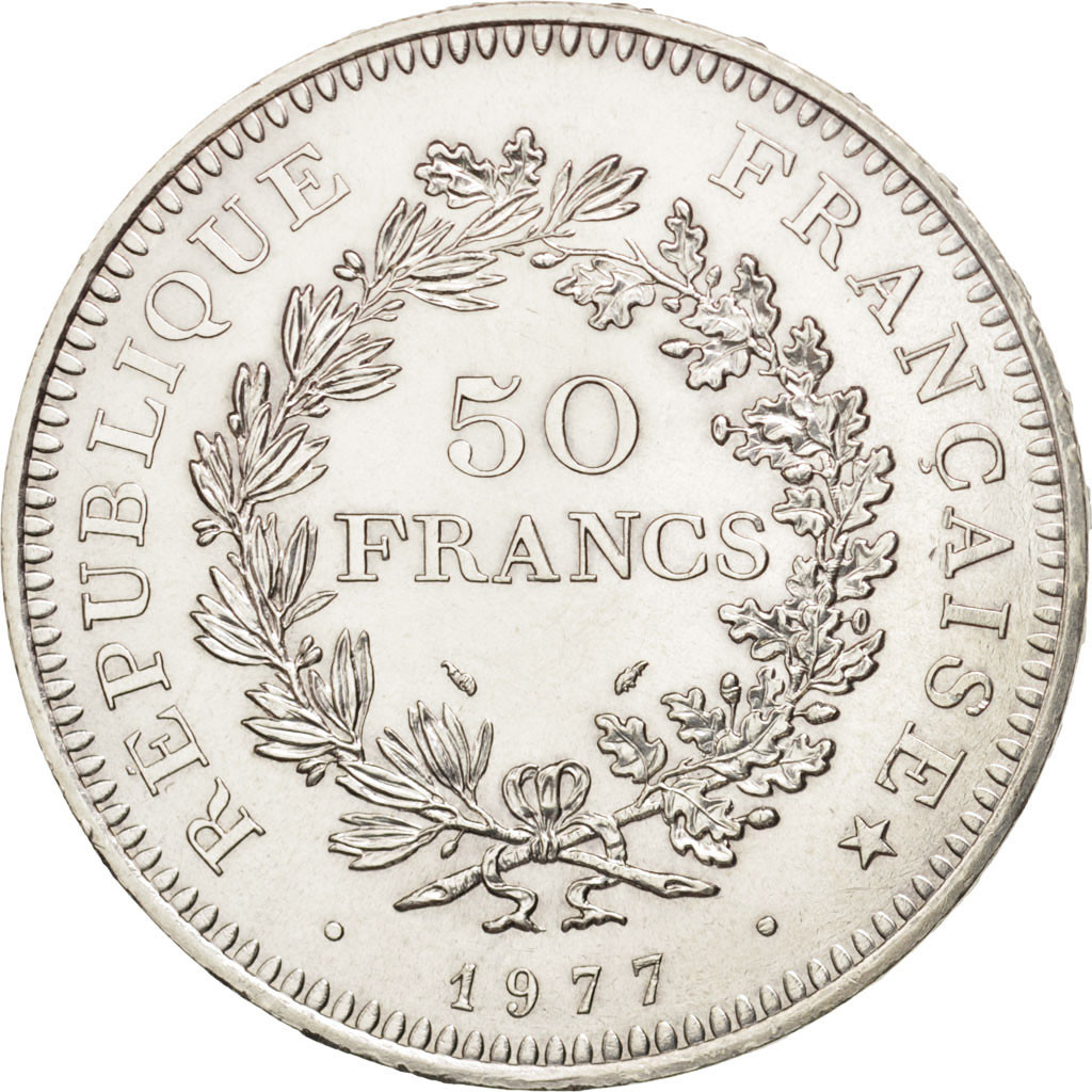 Valeur Piece En Argent De 50 Francs Annee 1977 #408897 France, Hercule, 50 Francs, 1977, Paris, SUP, Argent, KM:941.1