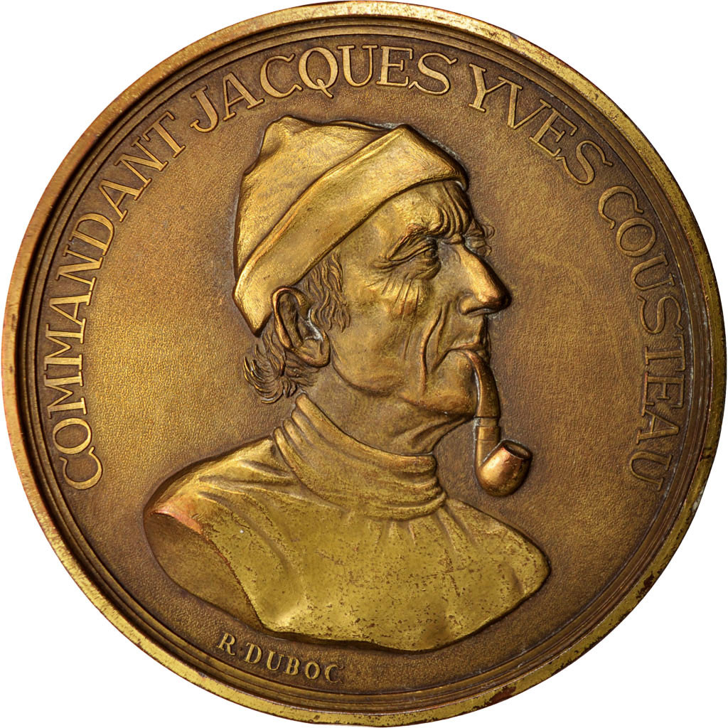 #414008 France, Medal, Commandant Jacques Yves Cousteau, Frenc