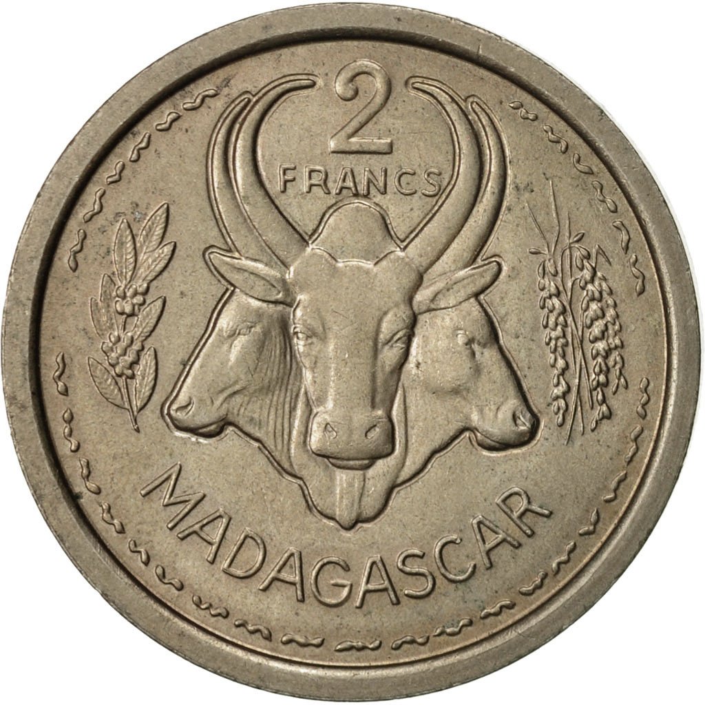 #417857 Madagascar, 2 Francs, 1948, Paris, ESSAIS, SUP, Coppernickel