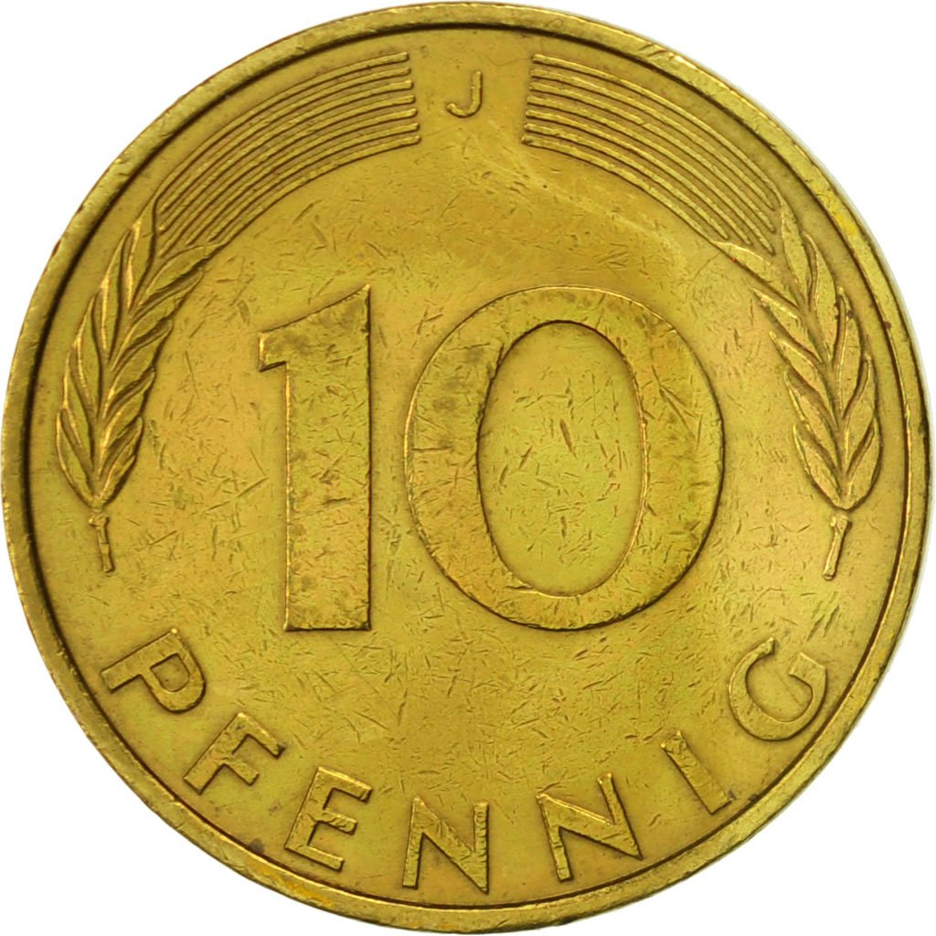 419259 Germany Federal Republic 10 Pfennig 1972 Hambourg Ef40 45 Brass Clad Ef40 45