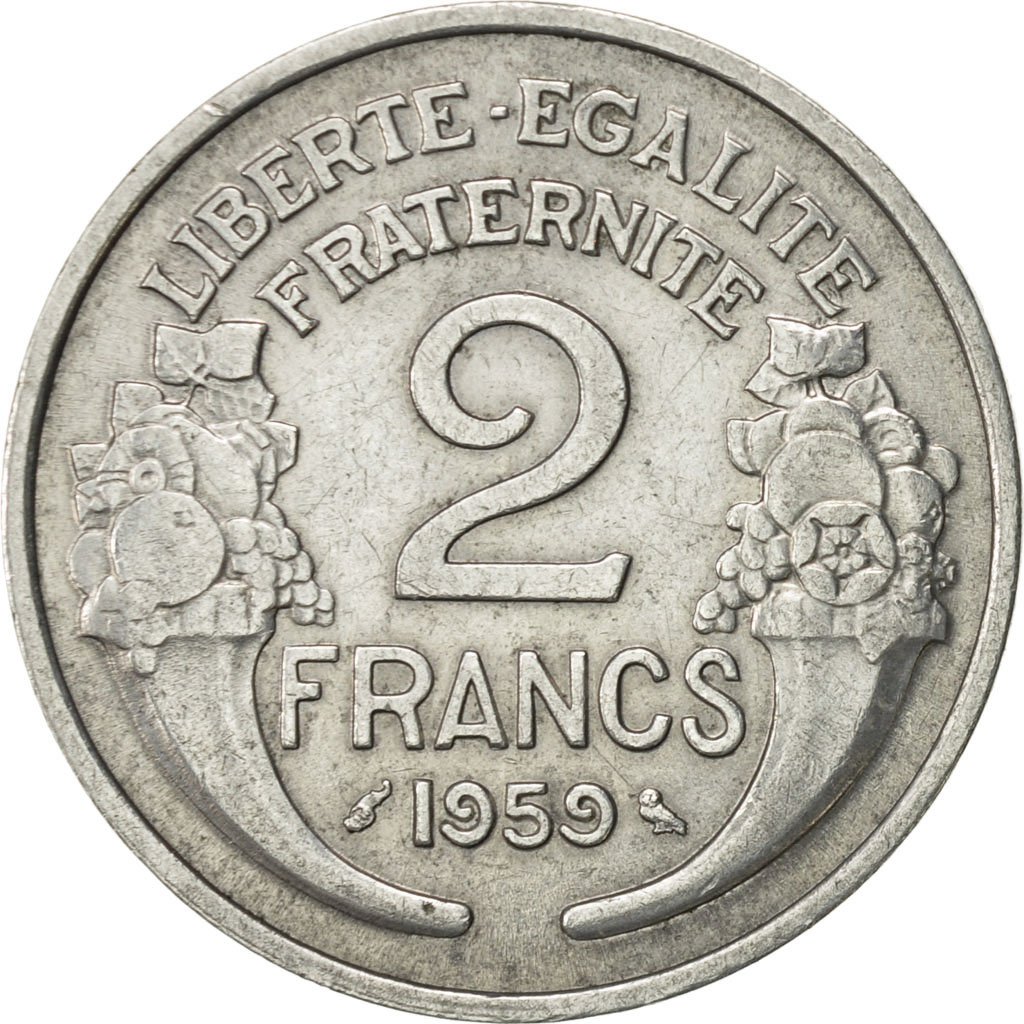 #421934 France, Morlon, 2 Francs, 1959, Paris, TTB+, Aluminium, KM886a