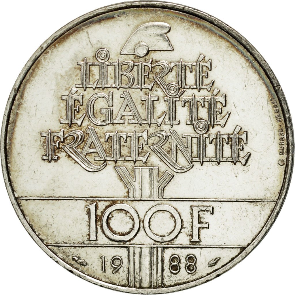 #454420 Monnaie, France, Fraternité, 100 Francs, 1988, SUP, Argent, KM