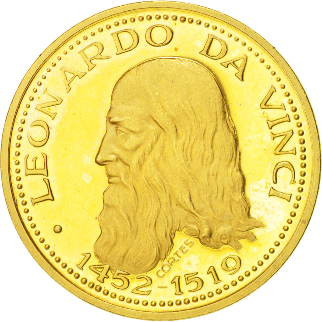 46648 Italy Gold Medal Leonardo da Vinci 1452 1519 Proof MS