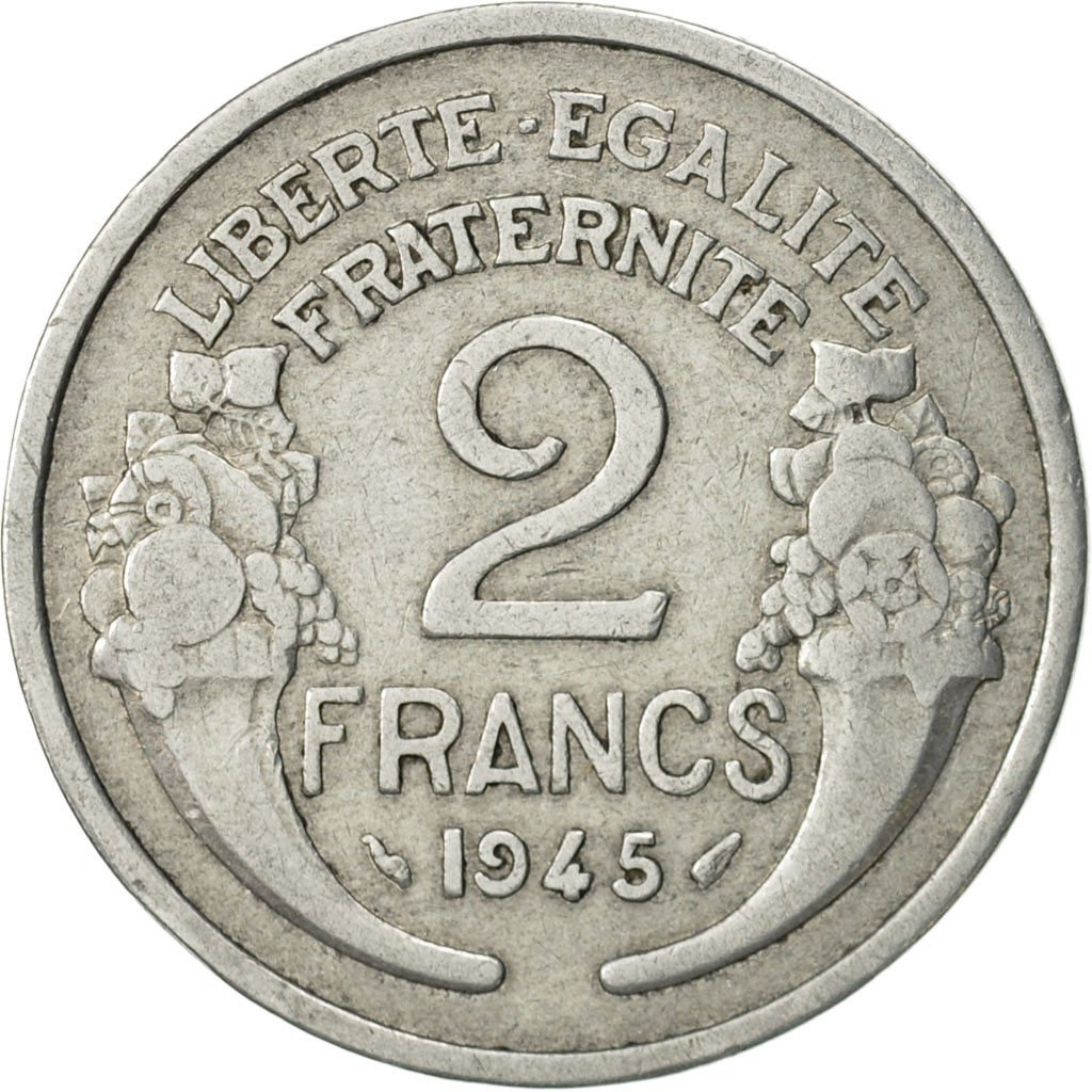 #469662 France, Morlon, 2 Francs, 1945, Paris, TTB, Aluminium, KM886a