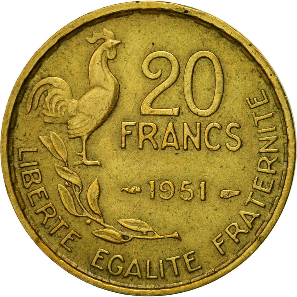 #542138 Monnaie, France, Guiraud, 20 Francs, 1951, Paris, TTB, Aluminum