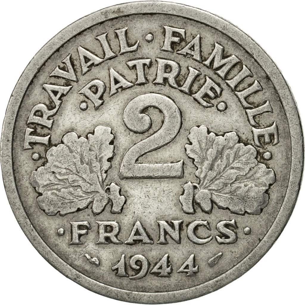 #542307 Monnaie, France, Bazor, 2 Francs, 1944, Beaumont  Le Roger