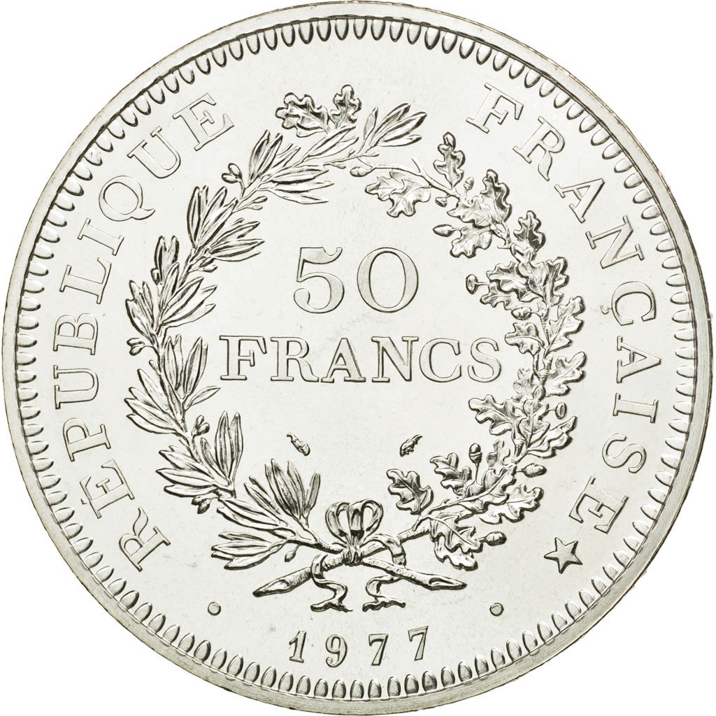 Valeur Piece En Argent De 50 Francs Annee 1977 #548005 Monnaie, France, Hercule, 50 Francs, 1977, Paris, FDC, Argent