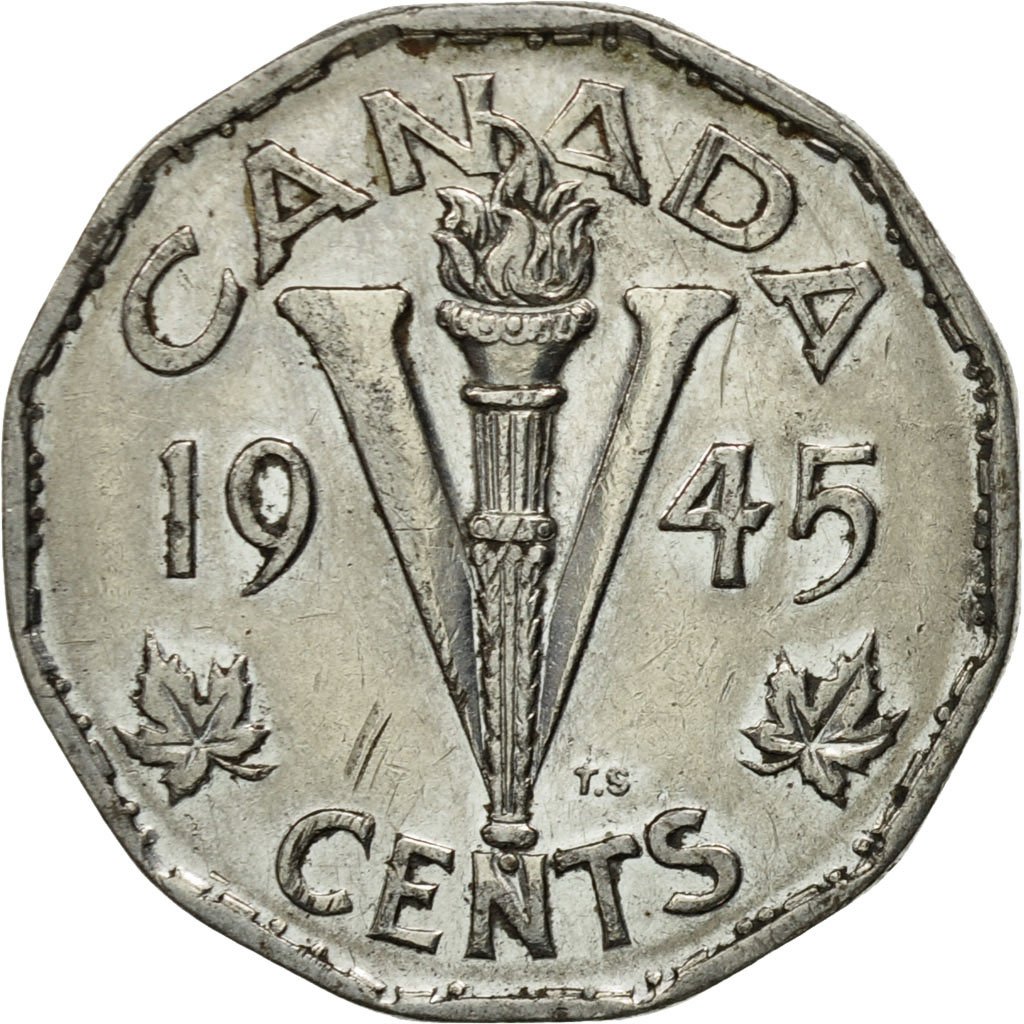 581054-monnaie-canada-george-vi-5-cents-1945-royal-canadian-mint-ottawa-ttb-ttb-5