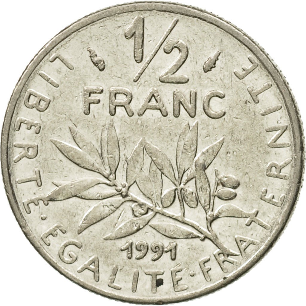 #582711 Monnaie, France, Semeuse, 1/2 Franc, 1991, SUP, Nickel, Gadoury