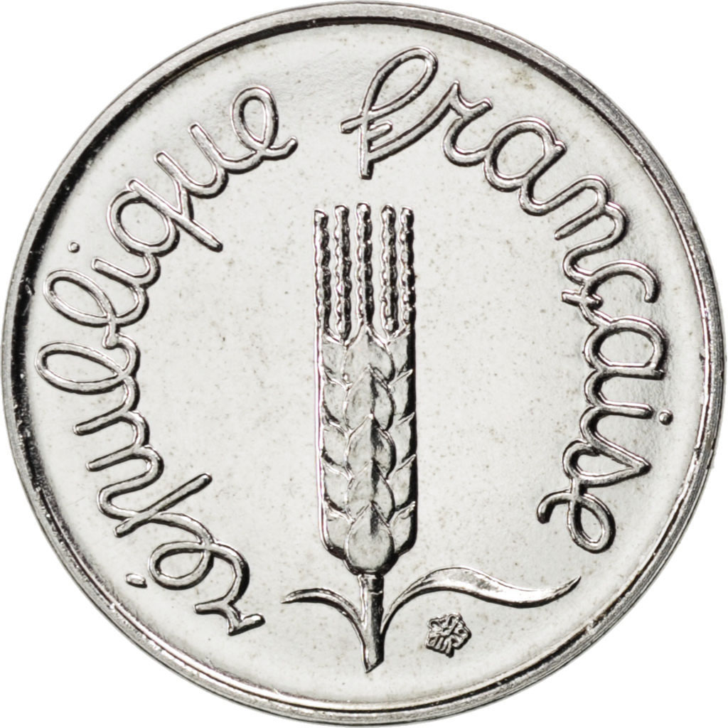 59687 Vème République 1 Centime épi 1993 frappe médaille KM 928