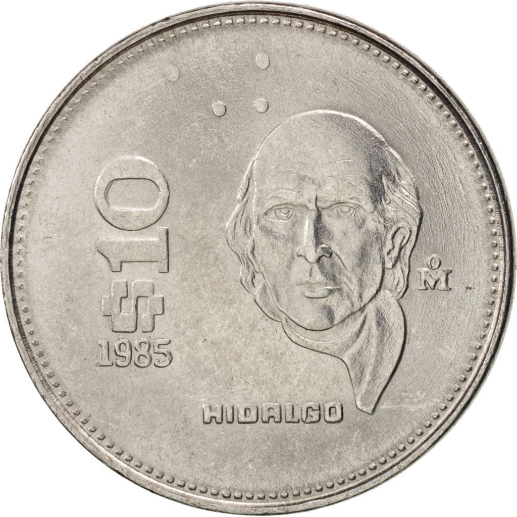 78800 Mexique 10 Pesos 1985 Mexico City TTB Stainless Steel KM