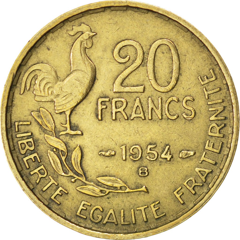 #86620 IVème République, 20 Francs G.Guiraud 1954 B, KM 917.2 : TTB, 20 ...