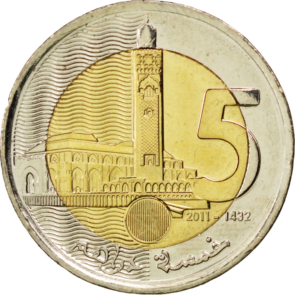 88848-maroc-5-dirhams-2011-km-y140-spl-5-dirhams-de-5-15-euros