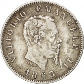 Italie, Victor Emmanuel II, 1 Lire 1863 Milan, KM 5a.1