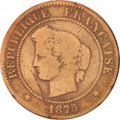 France, Crs, 5 Centimes, 1875, Paris, B+, Bronze, KM:821.1, Gadoury:157a