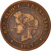 France, Crs, 5 Centimes, 1887, Paris, TB, Bronze, KM:821.1, Gadoury:157a