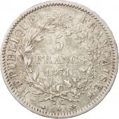 France, Hercule, 5 Francs, 1871, Paris, TB+, Argent, KM:820.1, Gadoury:745