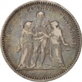 France, Hercule, 5 Francs, 1849, Paris, TB+, Argent, KM:756.1, Gadoury:683