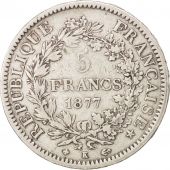 France, Hercule, 5 Francs, 1877, Bordeaux, TB+, Argent, KM:820.2, Gadoury:745a