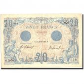 France, 20 Francs, 20 F 1905-1913 Bleu, 1913, KM:68b, 1913-01-23, AU(50-53)