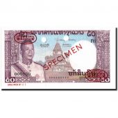 Banknote, Lao, 50 Kip, 1963, Specimen TDLR, KM:12s2, UNC(65-70)