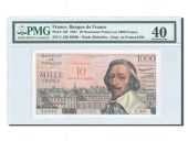 France, 10 NF/1000 Francs Richelieu 1957, PMG EF 40, Pick 138