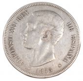 Espagne, Alphonse XII, 5 Pesetas