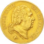 Louis XVIII, 40 Francs or buste habill, 1818 W, Lille, Gadoury 1092