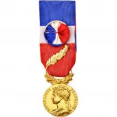 France, Mdaille dhonneur du travail, Medal, 2005, Very Good Quality, Vermeil