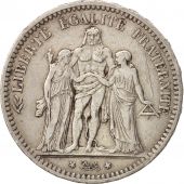 France, Hercule, 5 Francs, 1871, Bordeaux, TB+, Argent, KM:820.2, Gadoury:745