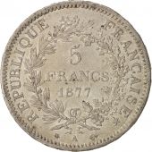 France, Hercule, 5 Francs, 1877, Paris, TTB+, Argent, KM:820.1, Gadoury:745a