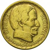 Coin, Peru, 20 Centavos, 1954, Lima, EF(40-45), Brass, KM:234