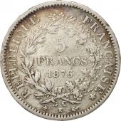 France, Hercule, 5 Francs, 1876, Bordeaux, TB+, Argent, KM:820.2, Gad 745a