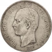Greece, George I, 5 Drachmai, 1875, Paris, EF(40-45), Silver, KM:46