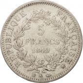 France, Hercule, 5 Francs, 1849, Bordeaux, TTB, Argent, KM:756.4, Gadoury:683