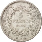 France, Hercule, 5 Francs, 1848, Bordeaux, TTB, Argent, KM:756.4, Gadoury:683