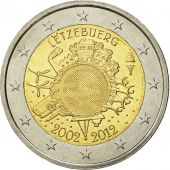 Luxembourg, 2 Euro, 10 ans de lEuro, 2012, MS(63), Bi-Metallic, KM:119