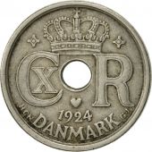 Danemark, Christian X, 25 re, 1924, Copenhagen, TTB, Copper-nickel, KM:823.1