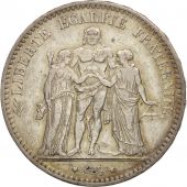 France, Hercule, 5 Francs, 1875, Bordeaux, TB+, Argent, KM:820.2, Gadoury:745a