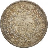 France, Hercule, 5 Francs, 1875, Bordeaux, TB+, Argent, KM:820.2, Gadoury:745a