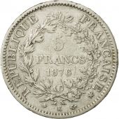 France, Hercule, 5 Francs, 1876, Bordeaux, TB, Argent, KM:820.2, Gadoury:745a