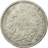 France, Hercule, 5 Francs, 1877, Bordeaux, TB+, Argent, KM:820.2, Gadoury:745a