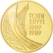 France, Tour Eiffel, 5 Francs, 1989, Paris, FDC, Or, KM:968b, Gadoury:772