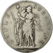 ITALIAN STATES, PIEDMONT REPUBLIC, 5 Francs, 1800, Turin, VF(30-35), Silver