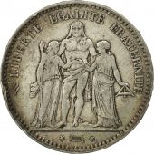 France, Hercule, 5 Francs, 1877, Bordeaux, TB+, Argent, KM:820.2, Gadoury:745a