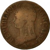 France, Dupr, 5 Centimes, AN 5, Paris, F(12-15), Bronze, KM:640.1, Gadoury:126