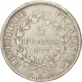 FRANCE, Hercule, 5 Francs, 1877, Paris, KM:820.1, TB, Silver, Gadoury:745a